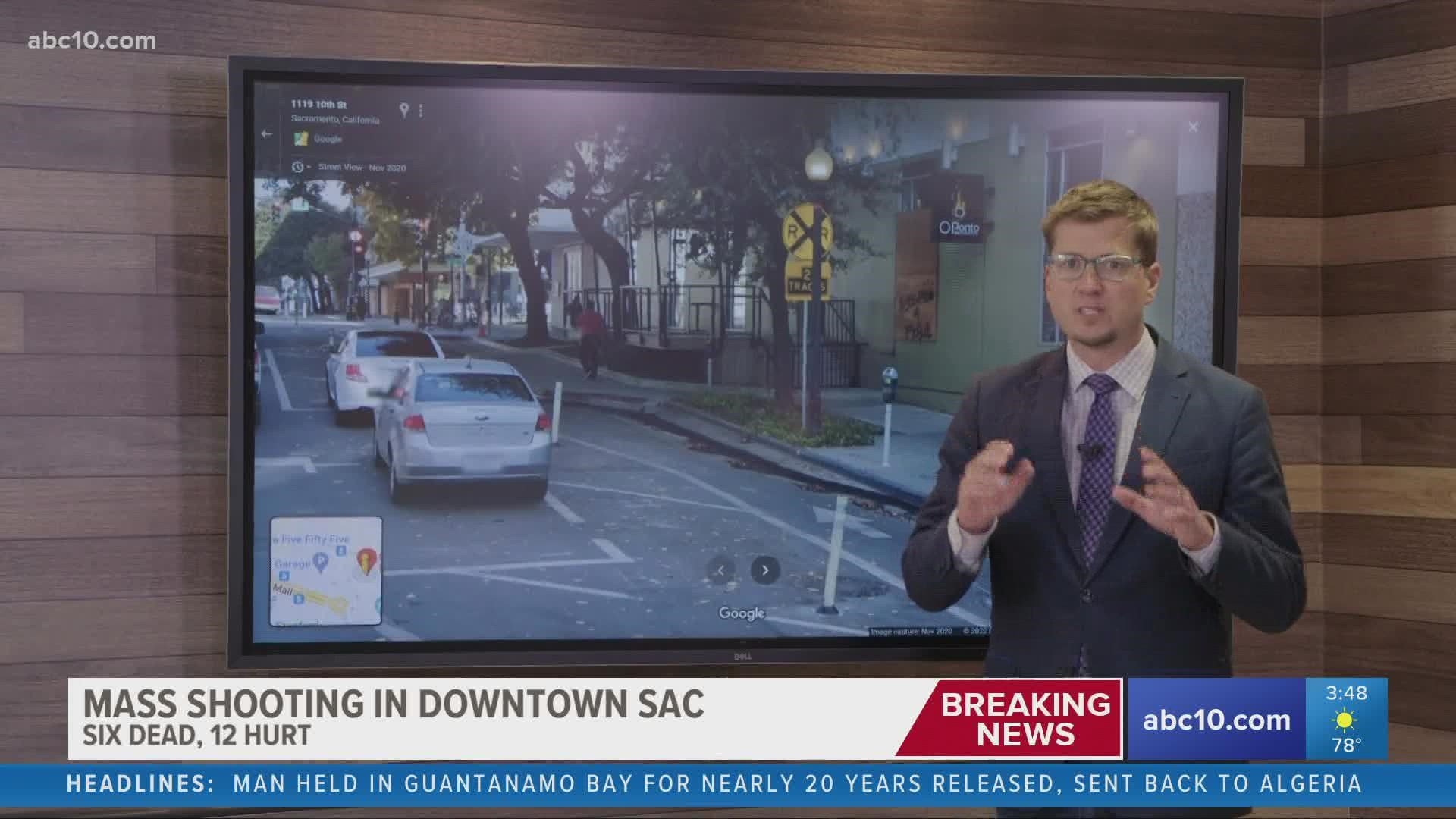 ABC10's Brandon Rittiman walks through the timeline of events during Sunday morning's shooting in downtown Sacramento.
