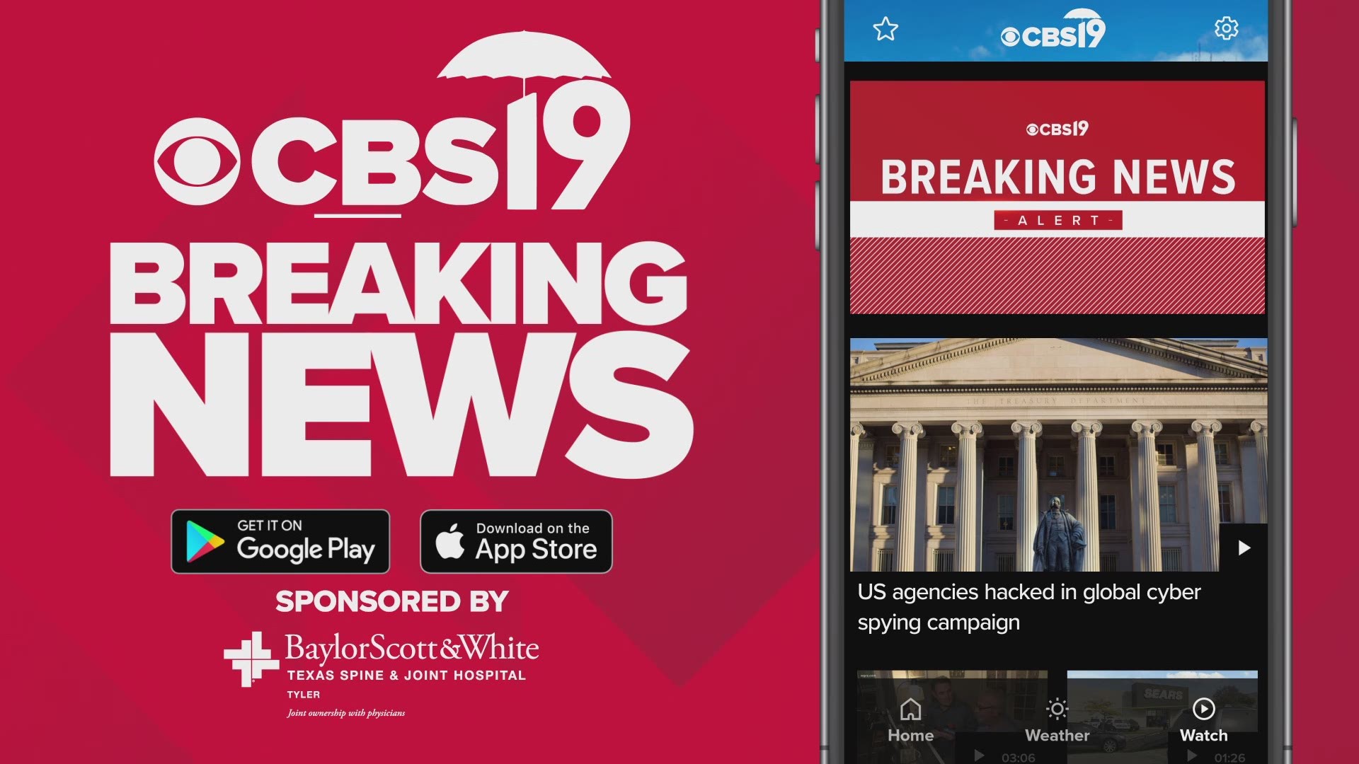 For the latest news, weather and sports — download the free CBS19 mobile app.