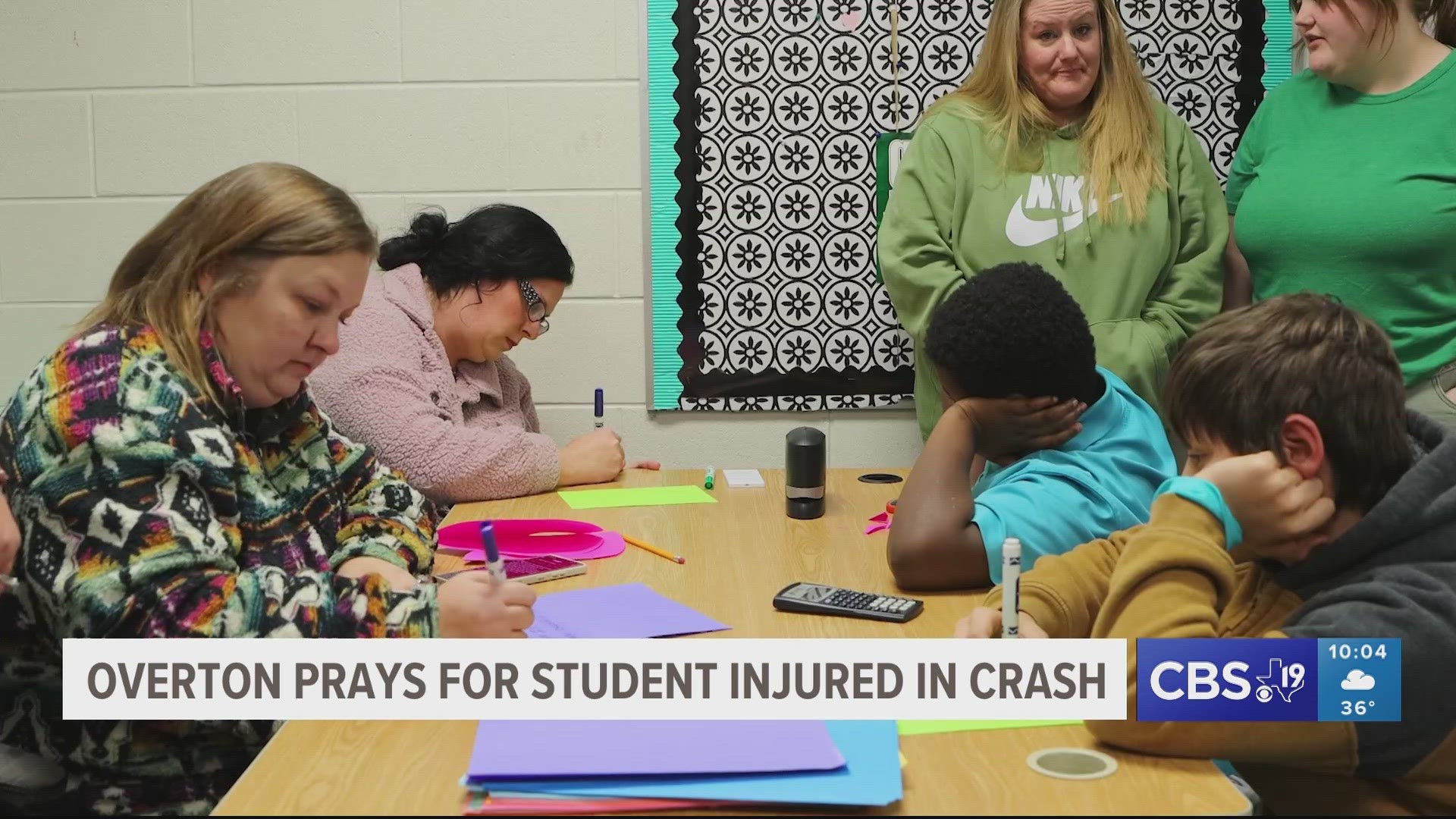 Overton prays for student injured in Crash