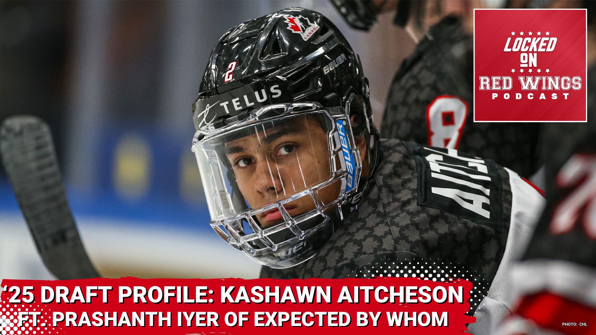 Kashawn Aitcheson is a big bodied physical defenseman who plays a throwback style, who would add bite to Detroit's back end.