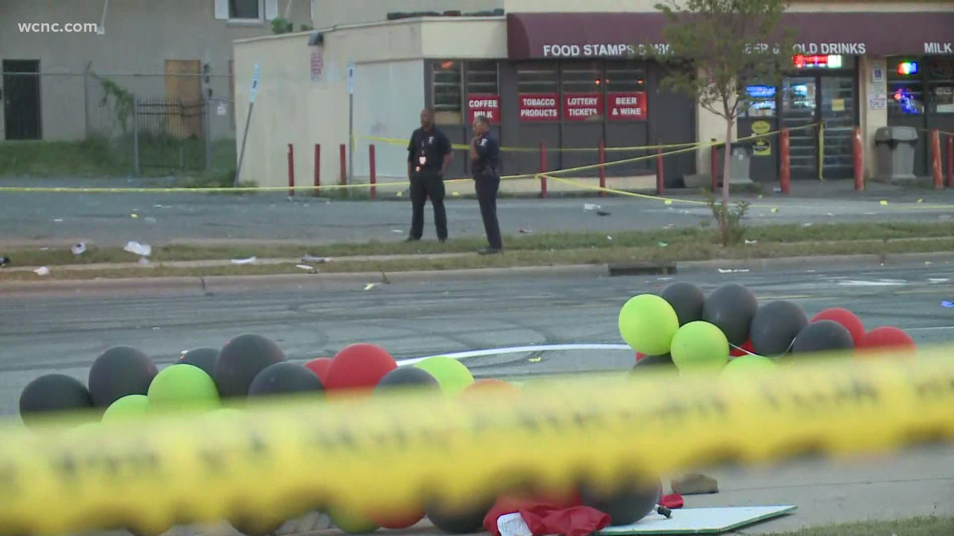 Police say dozens of shots were fired during a Juneteenth celebration. Beatties Ford Road shutdown while CMPD investigates.