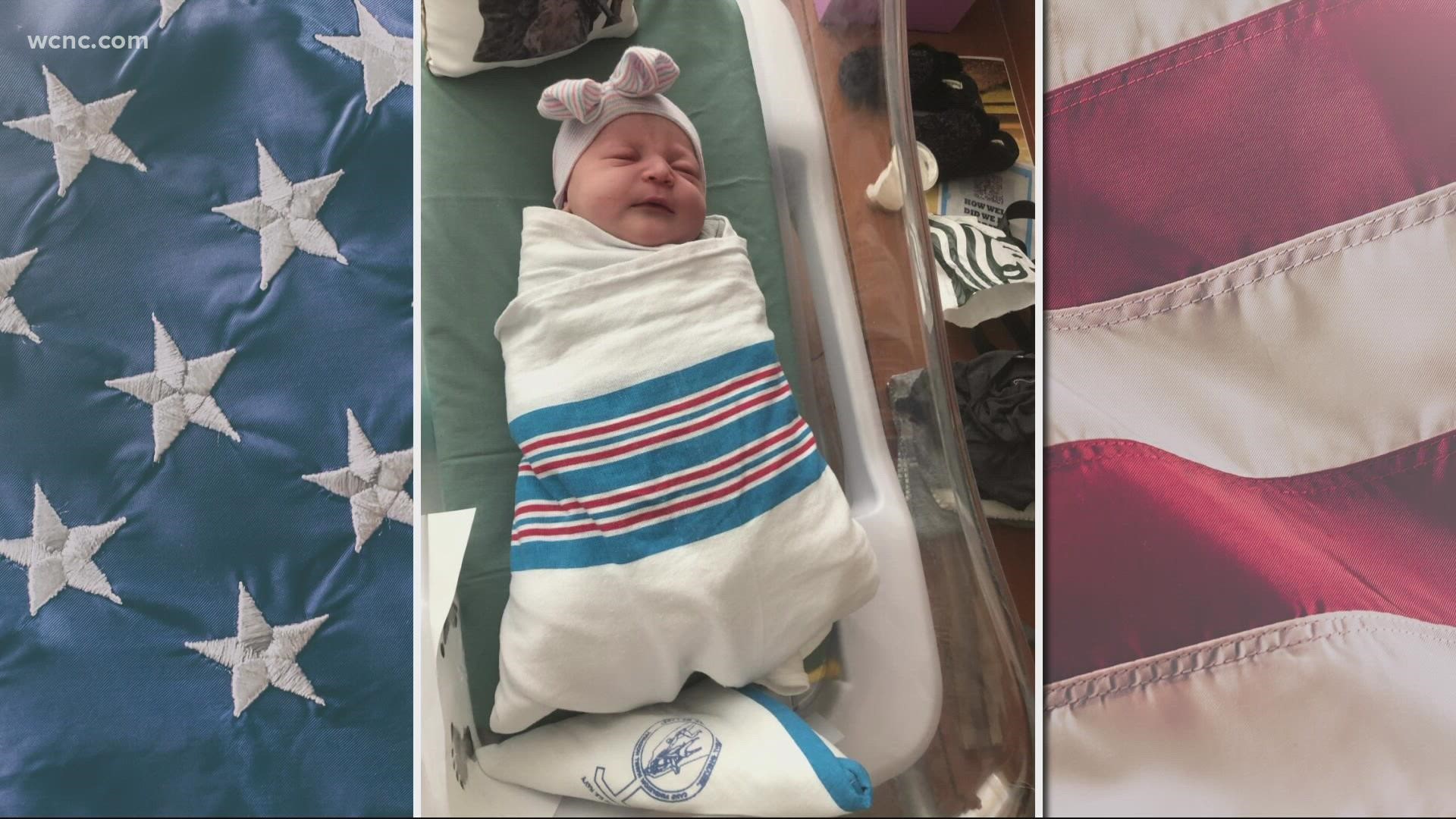 A Charlotte woman who never got to meet her fallen Marine son-in-law will know him through the new grandbaby her daughter just delivered.