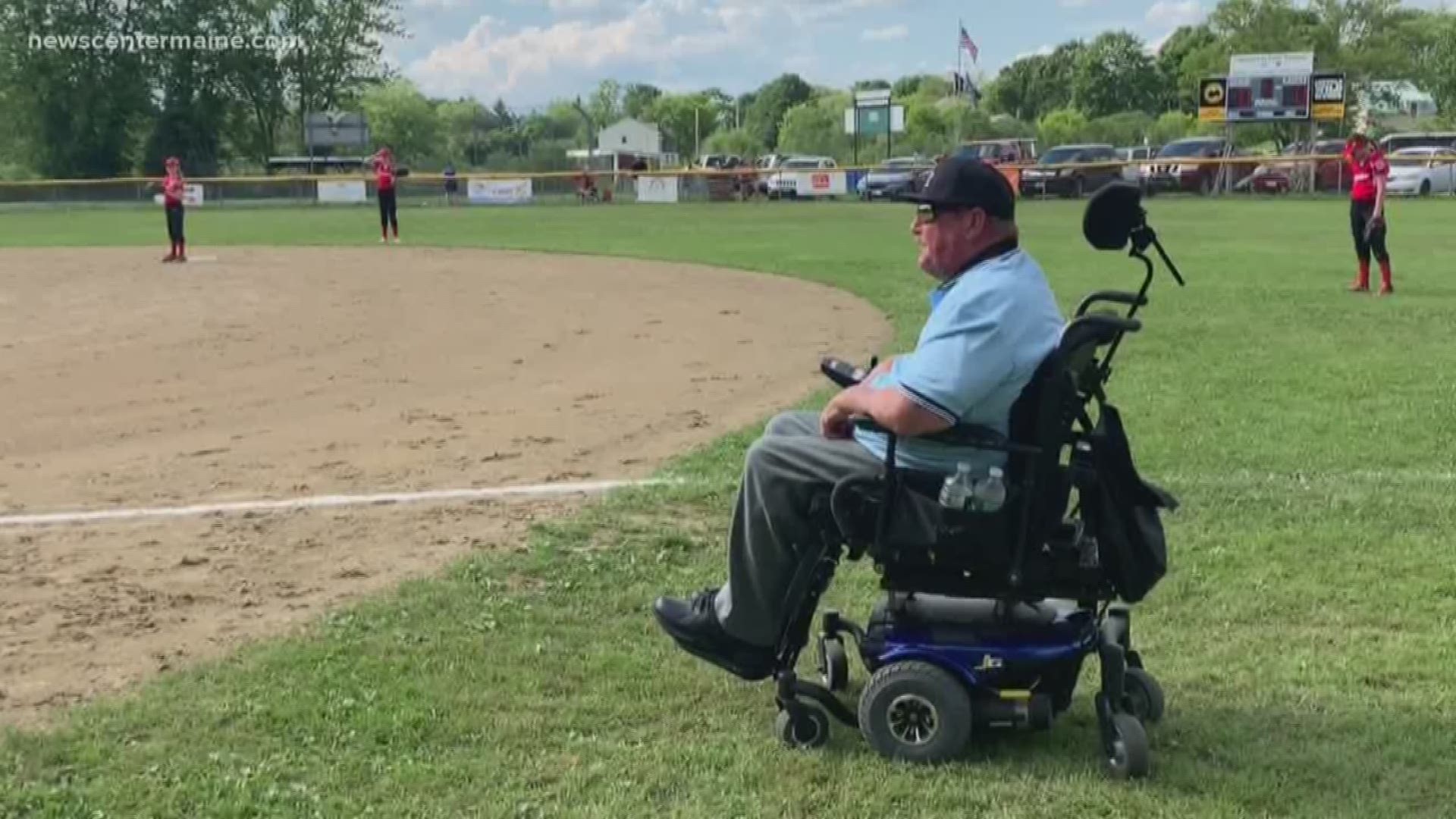 Jaimie Erskine is the first umpire ever to work first base while using a wheelchair.