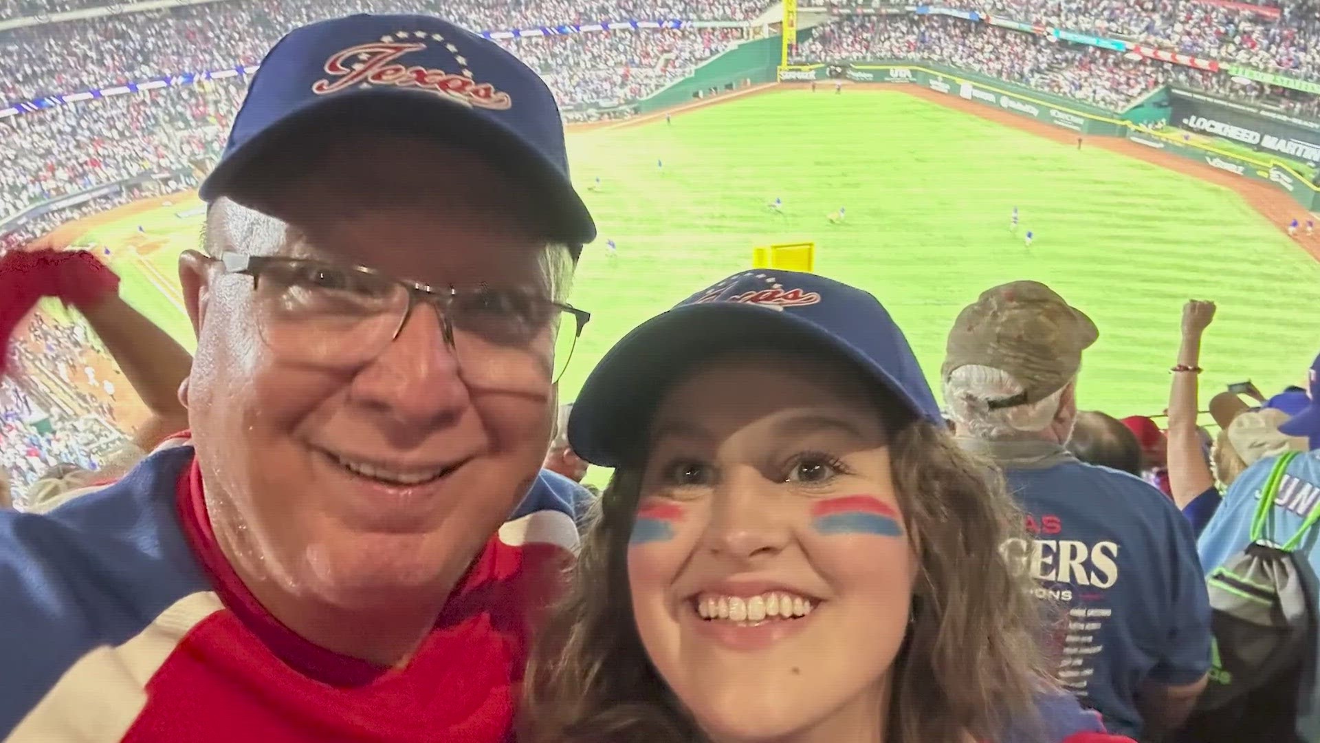 Granddaughter takes Grandpa to World Series game