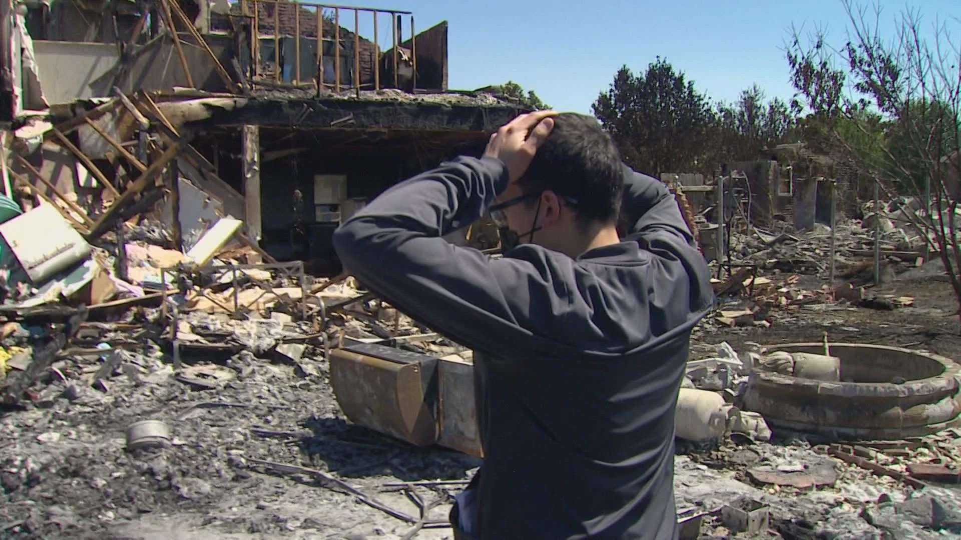 Officials say 26 homes were damaged and at least nine were destroyed.