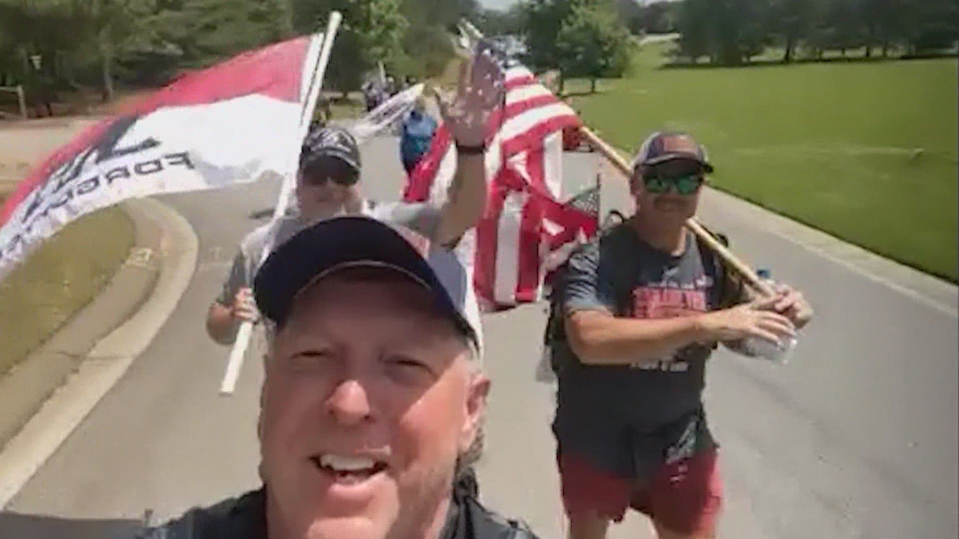 David Lindsey has walked 170 miles so far in his Carry The Load journey. He remembers and honors firefighters and other heroes who gave the ultimate sacrifice.