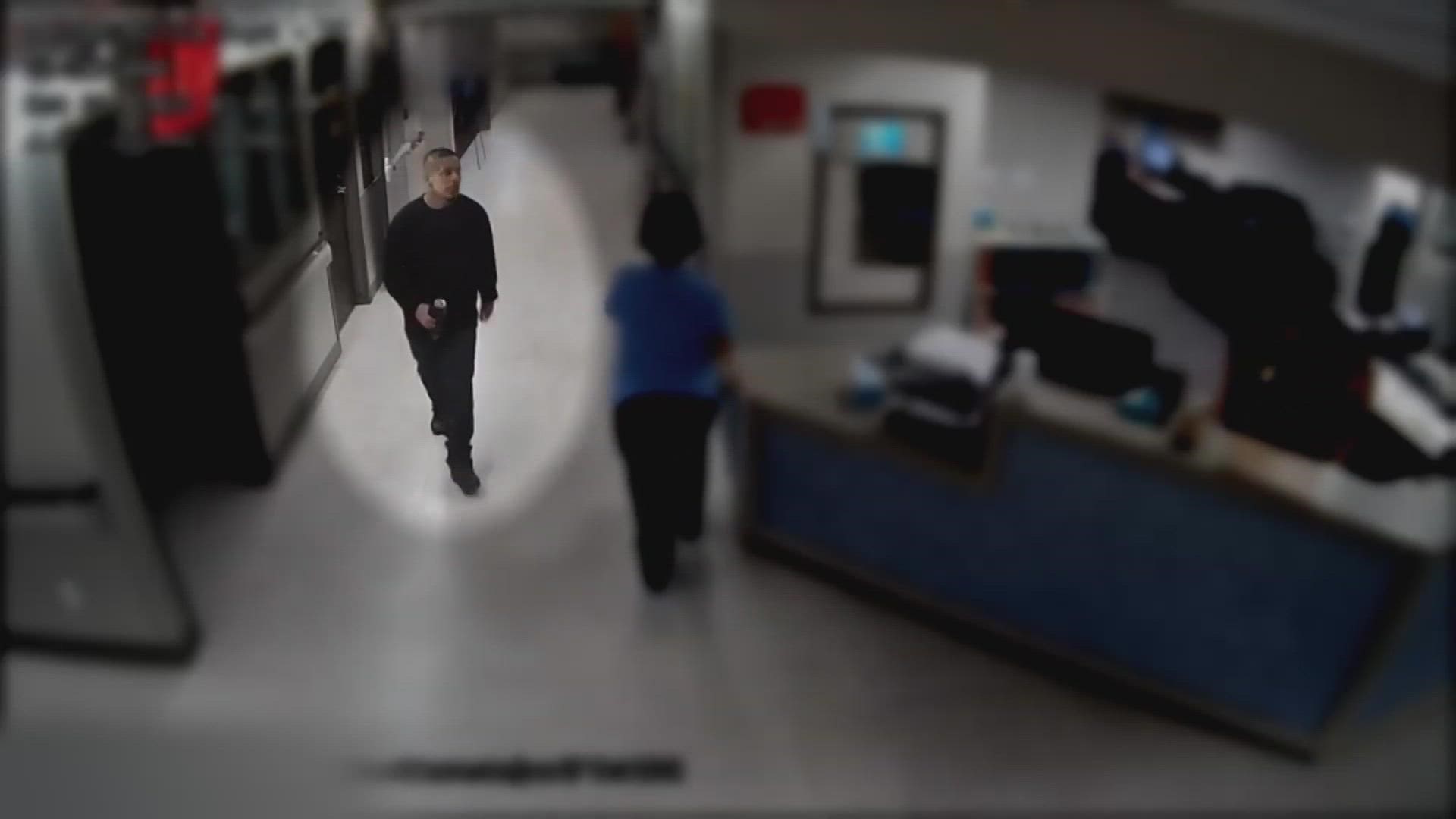The video shows the hallway of Methodist Hospital in Dallas as police responded to the fatal shooting of two employees.