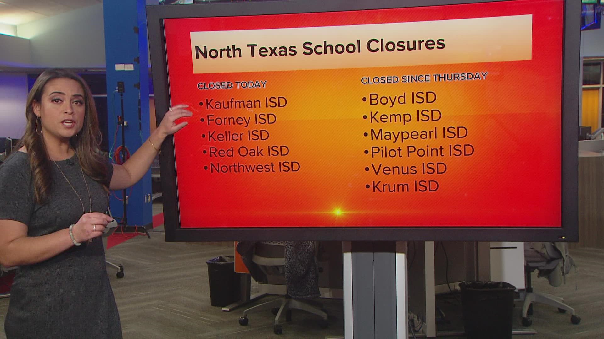 Several more North Texas districts are closing to students this week due to the rapid rise in COVID cases.
