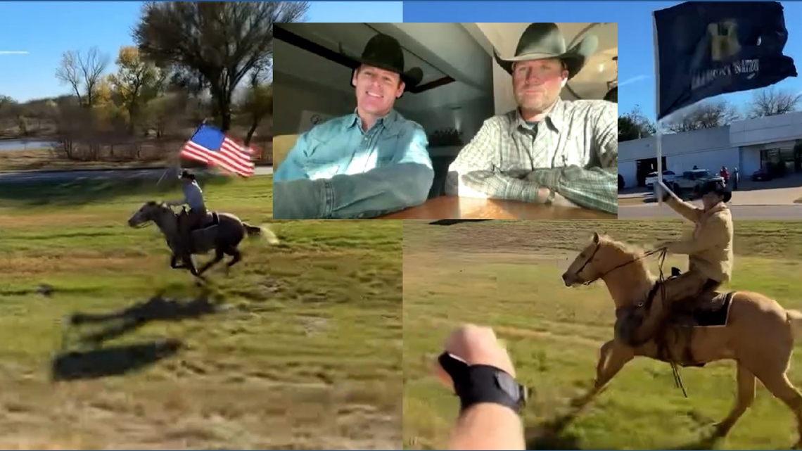 Texas parents saddled up for viral playoff sendoff — and they did it again