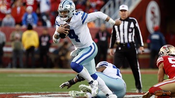 Cowboys Dak Prescott makes kid's day tossing him his hat