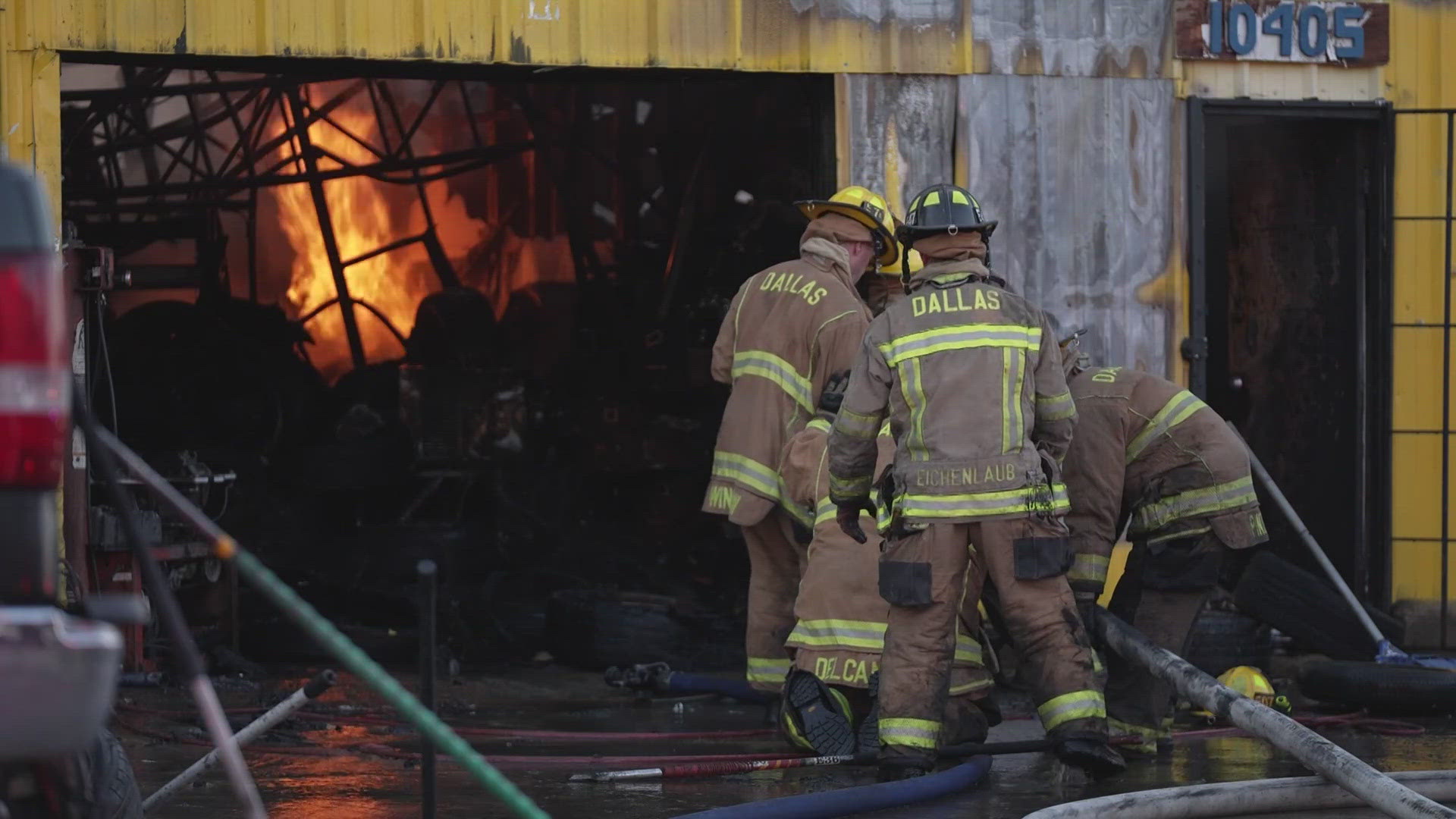 Across Dallas, residents could see a plume of smoke rising into the sky due to a fire off Denton Drive.