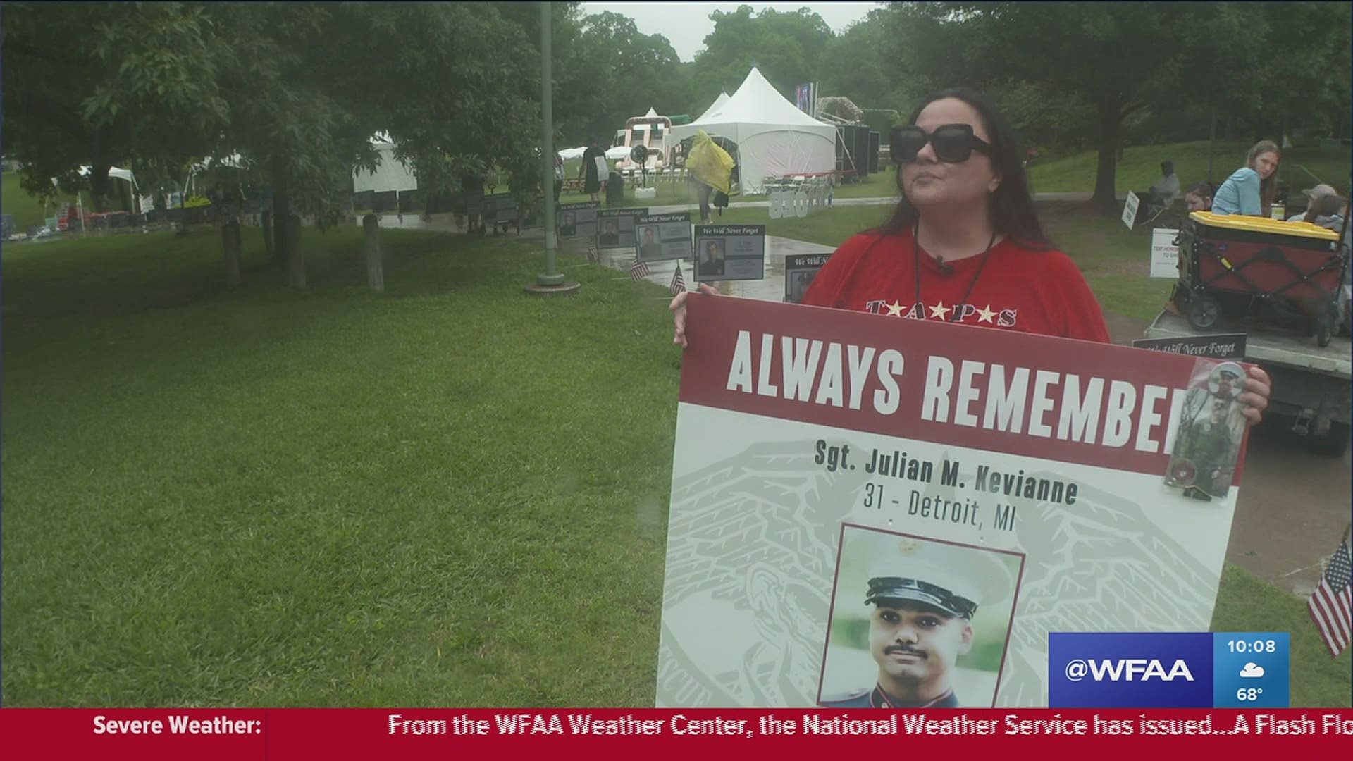 Despite heavy rain, families gathered at Reverchon Park in Dallas Memorial Day to resume the tradition shortened last year by a pandemic.