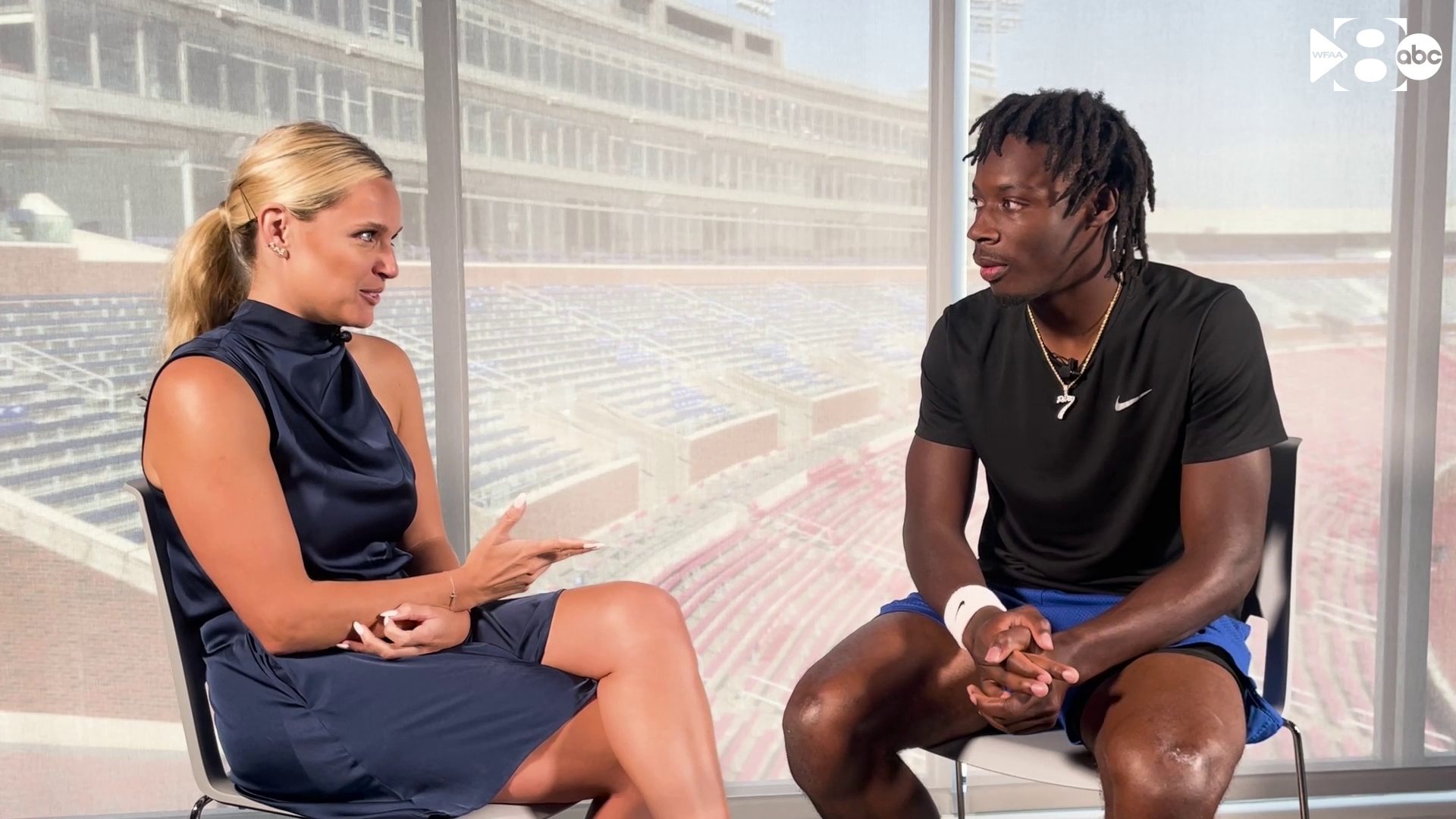 WFAA Sports Reporter Michelle Montaine sat down with SMU quarterback Kevin Jennings to talk about his new role as the starter.