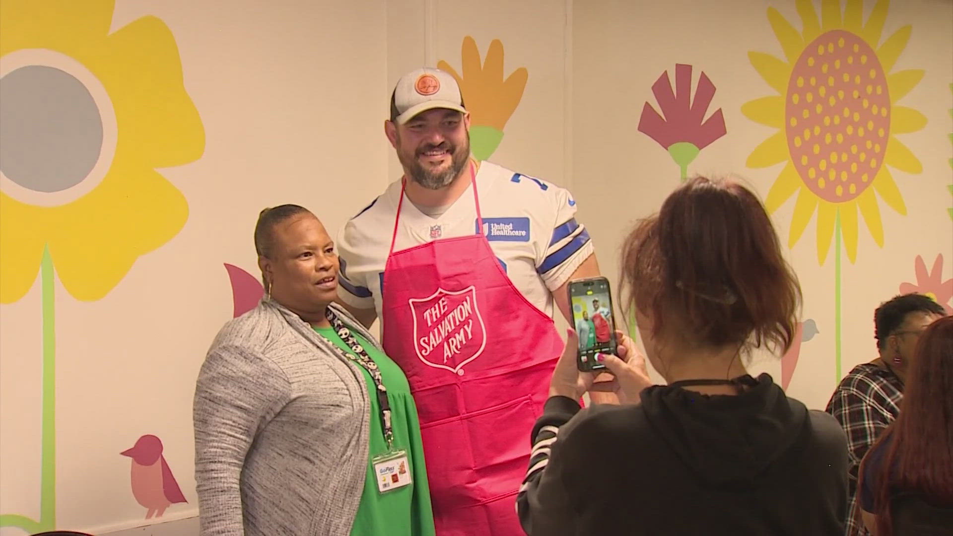 Dallas Cowboys players served meals in Dallas and Fort Worth to the homeless. 