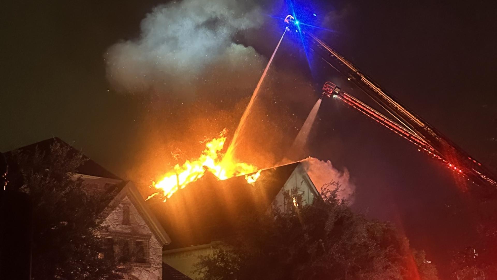 The McKinney Fire Department battled a structure fire on Joshua Tree Trail Saturday night. Nine firefighters were sent to the hospital, officials said.