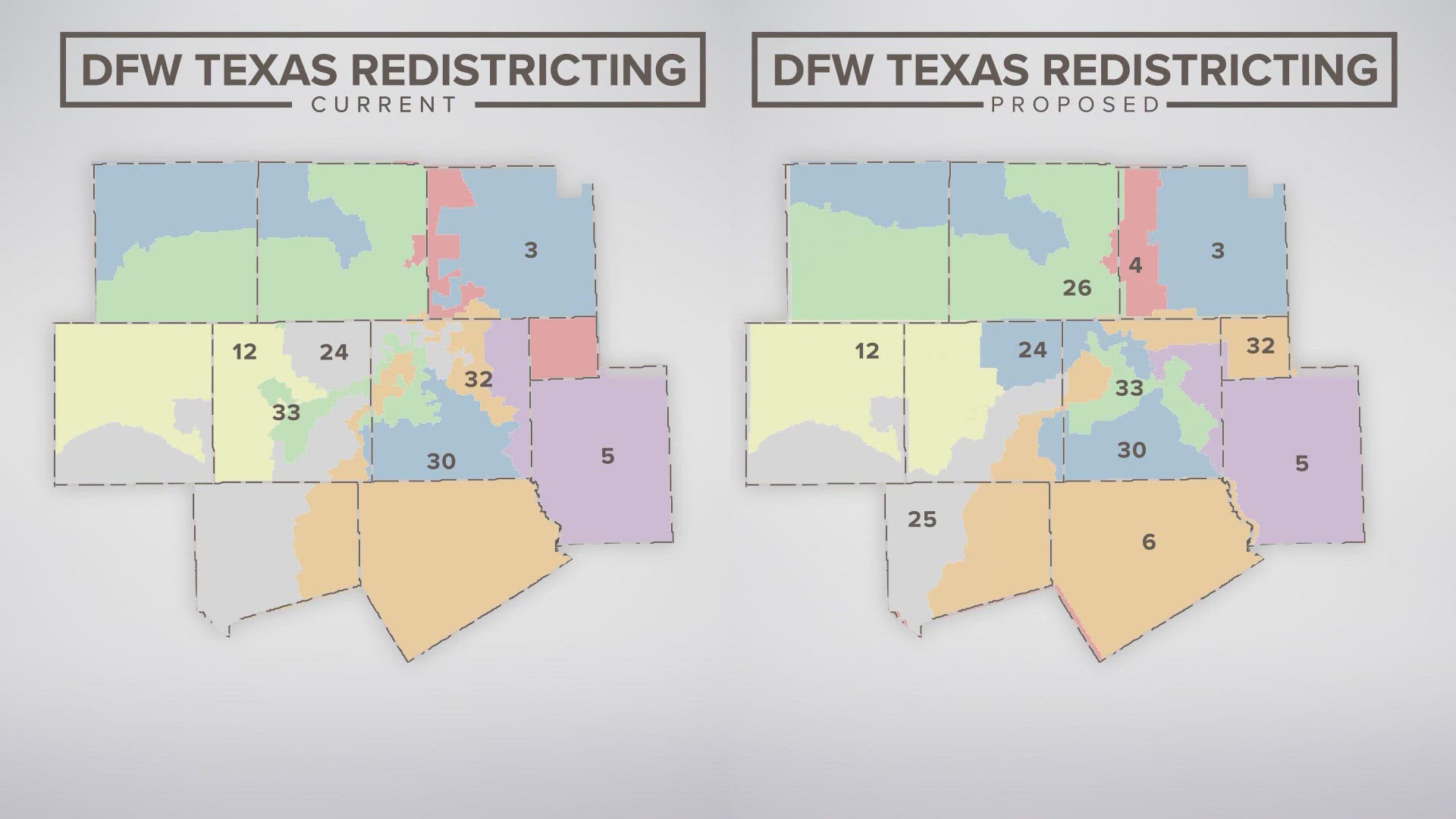 The newly proposed map would reshape two North Texas districts currently represented by Democrats.
