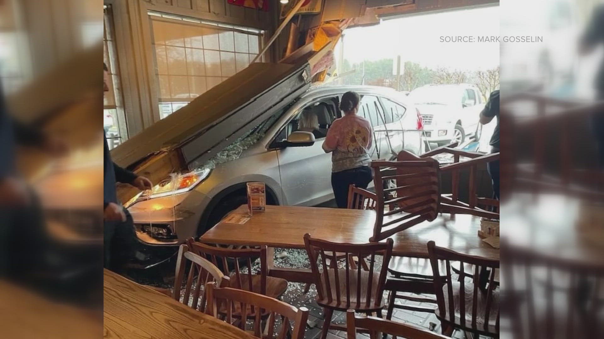 Stella Rowe said she was just a few feet away from where the car rammed into the restaurant.