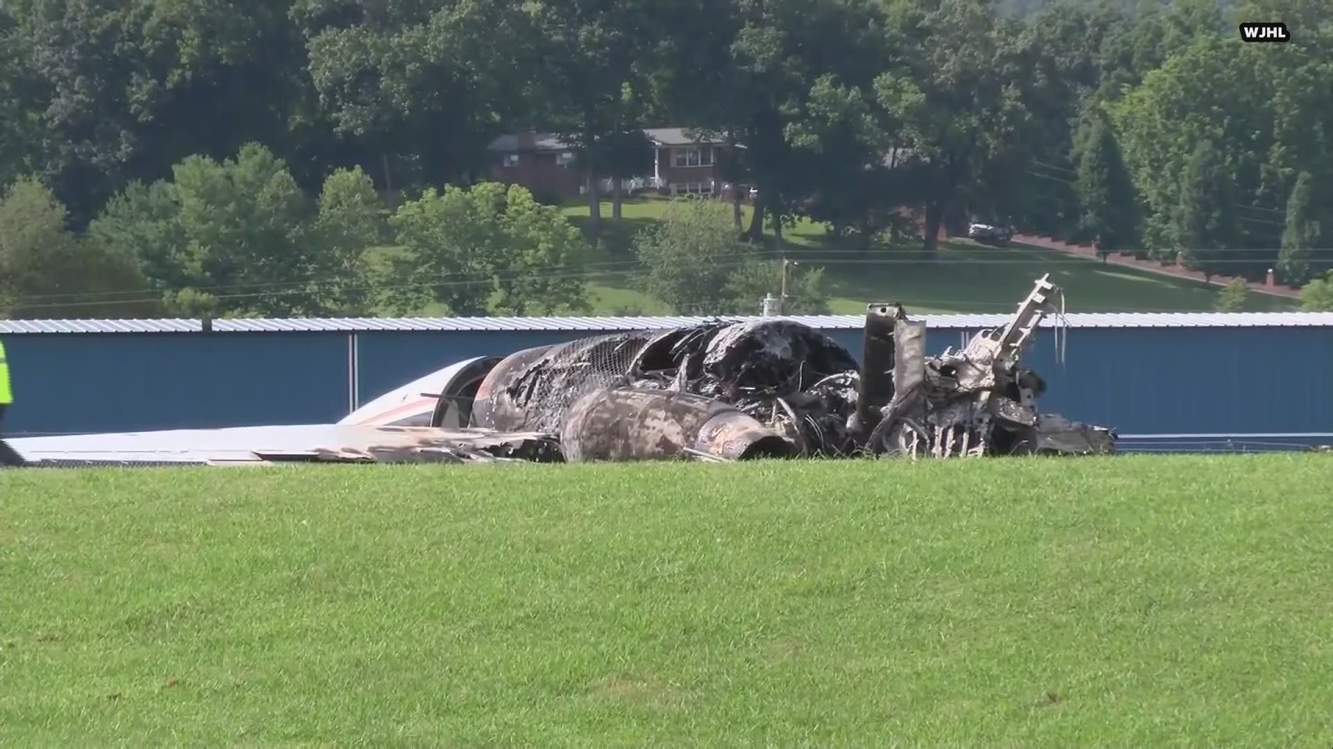 Dale Earnhardt Jr. and his wife Amy are safe after their plane ran off the runway at Elizabethton Airport in Tennessee and then caught on fire.