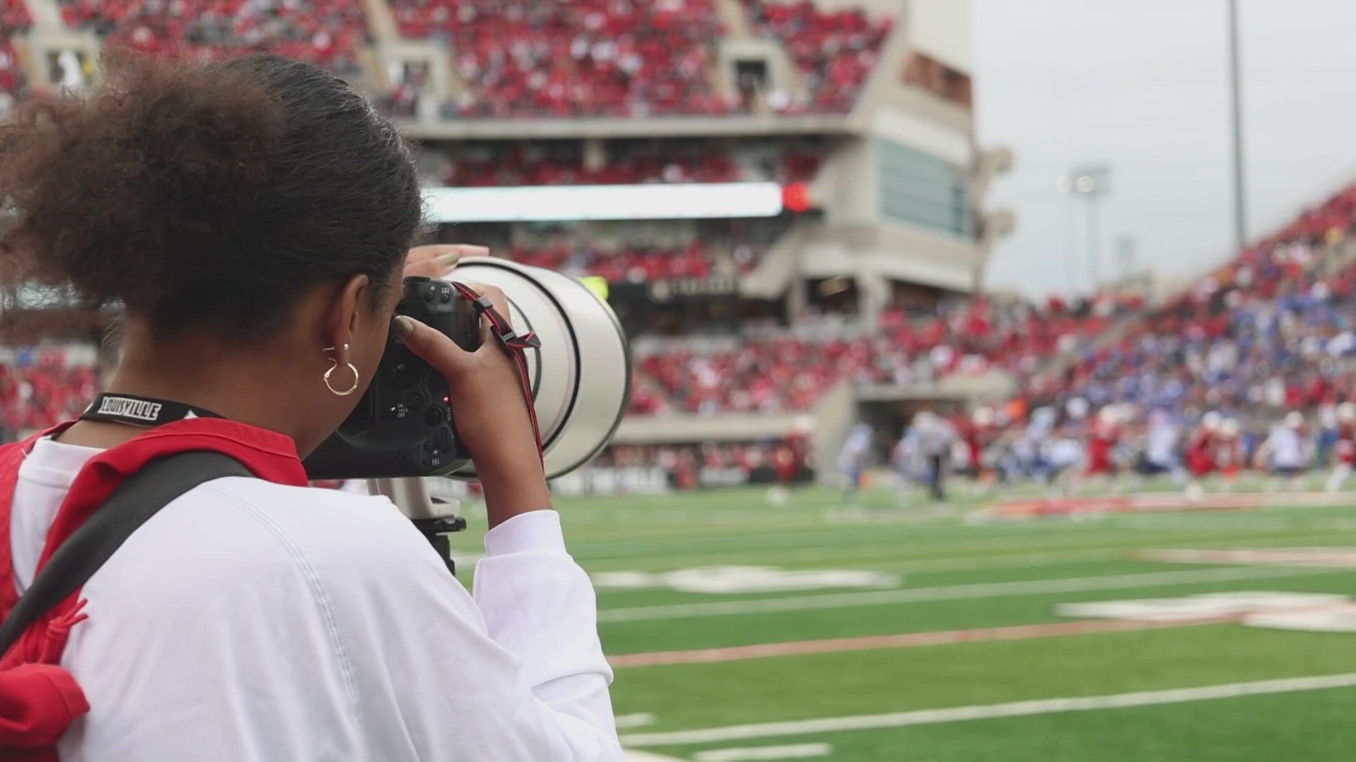 At the age of 24 -- Louisville native Taris Smith is one of just two photographers on staff at UofL Athletics -- shooting over half of the Cards' varsity sports.