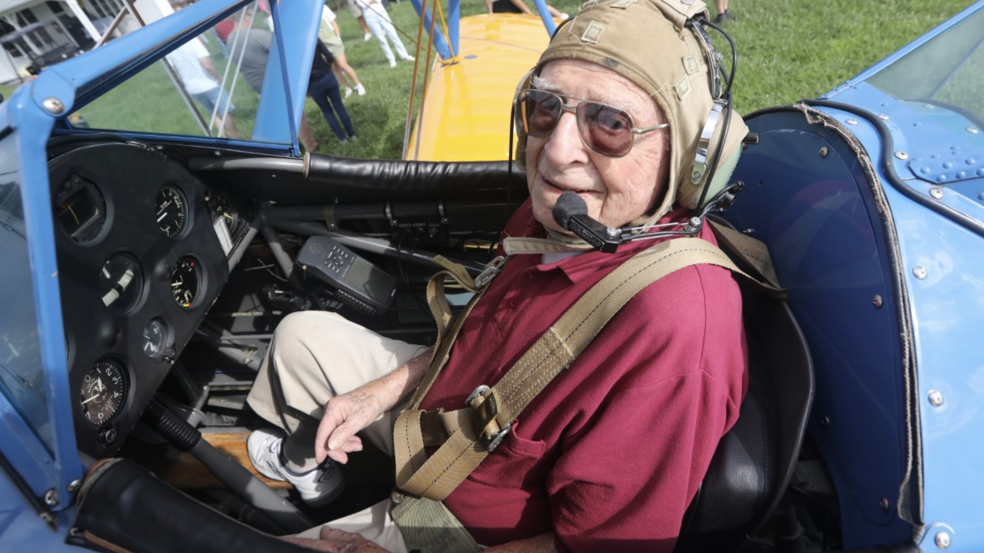 Jim Reynolds celebrated the milestone back in August, when he took to the skies in a plane similar to the one he flew in the 1940s.