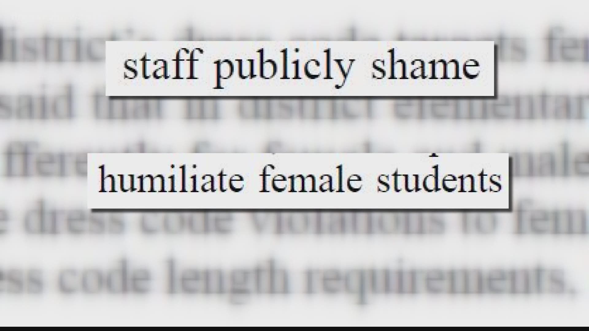 The complaint says the district's dress code is enforced differently for female students.