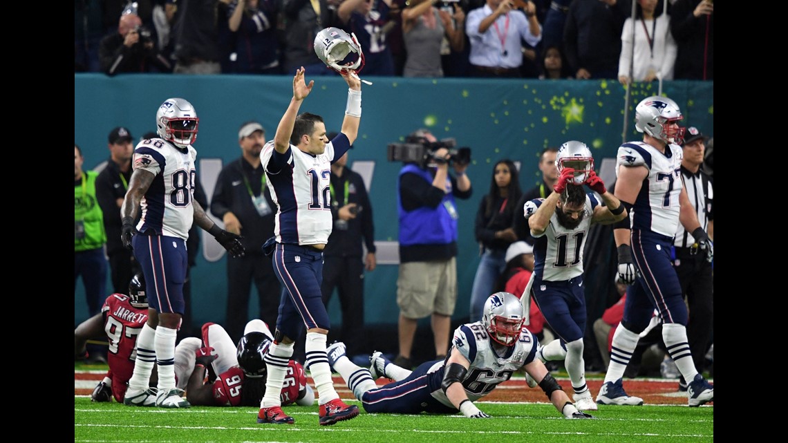 Atlanta Falcons cornerback Brian Poole (34) defends against New England  Patriots wide receiver Julian Edelman during the third quarter at Super  Bowl LI at NRG Stadium in Houston, Texas on February 5