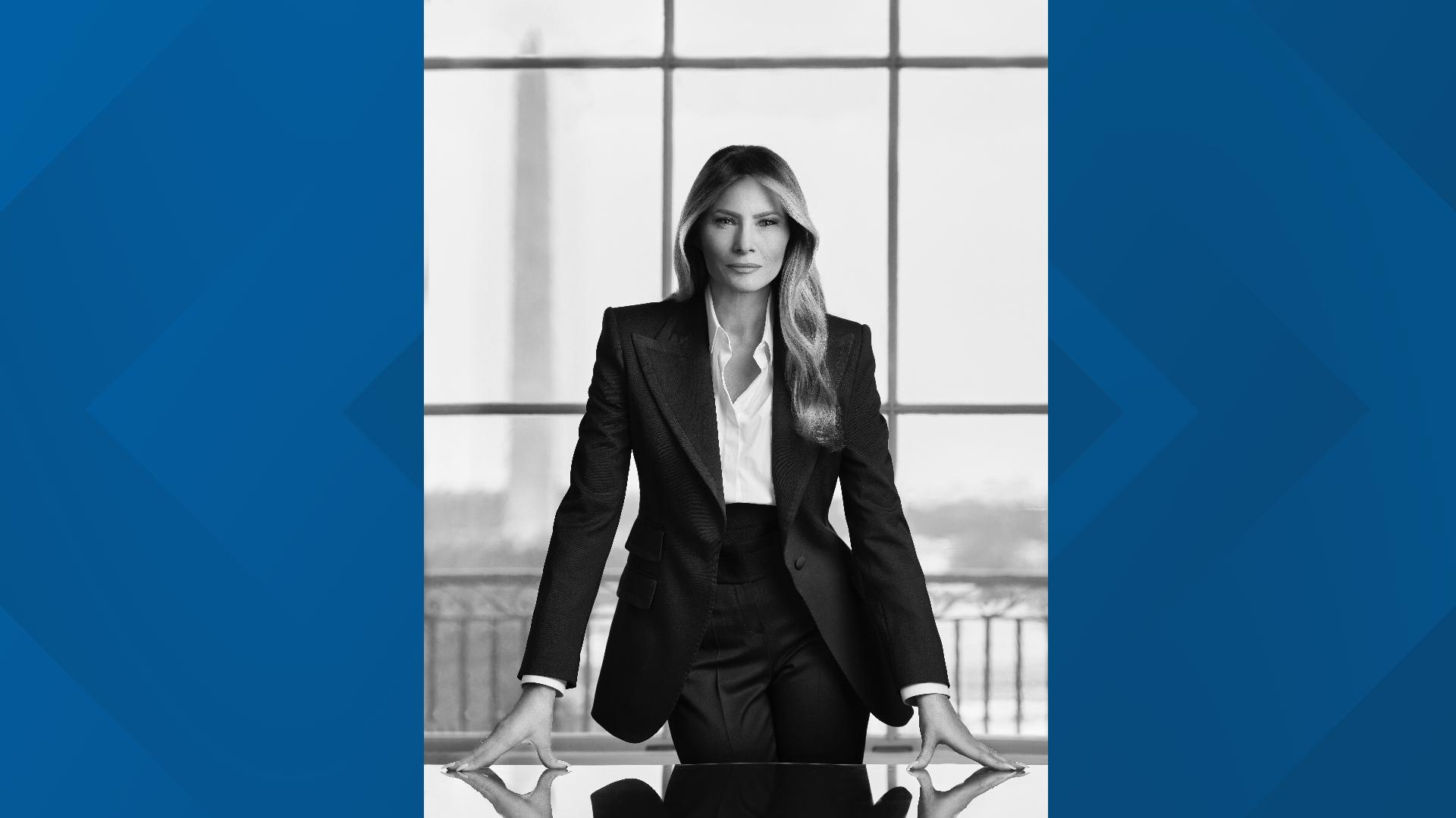 Melania Trump poses for 2025 White House portrait