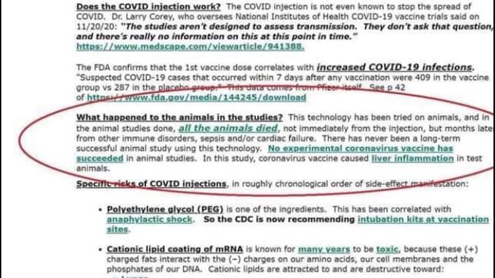 COVID-19 vaccines did not kill the animals in clinical trials | kens5.com