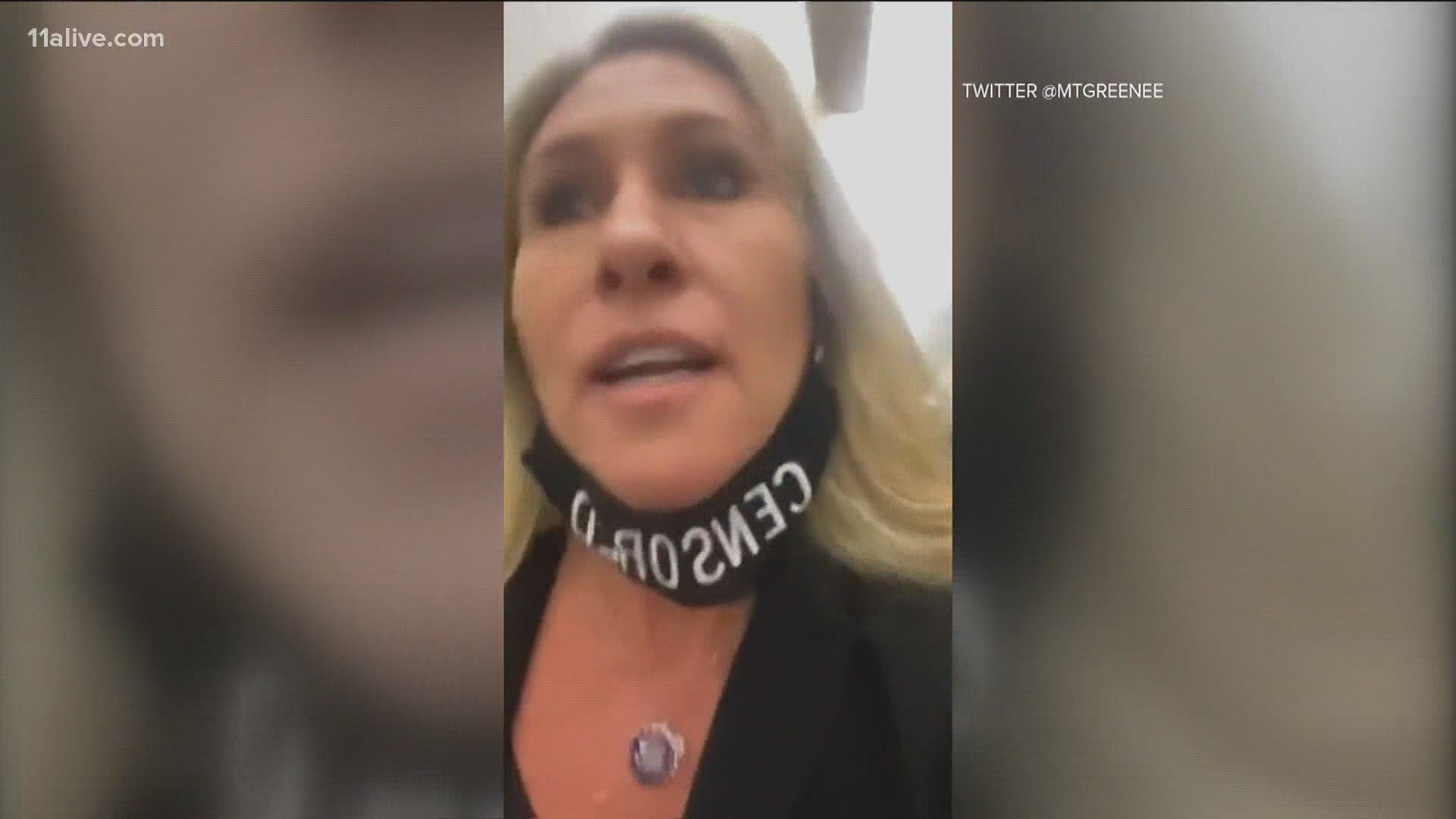Rep. Marjorie Taylor Greene was live-streaming when she was confronted about not wearing a mask.