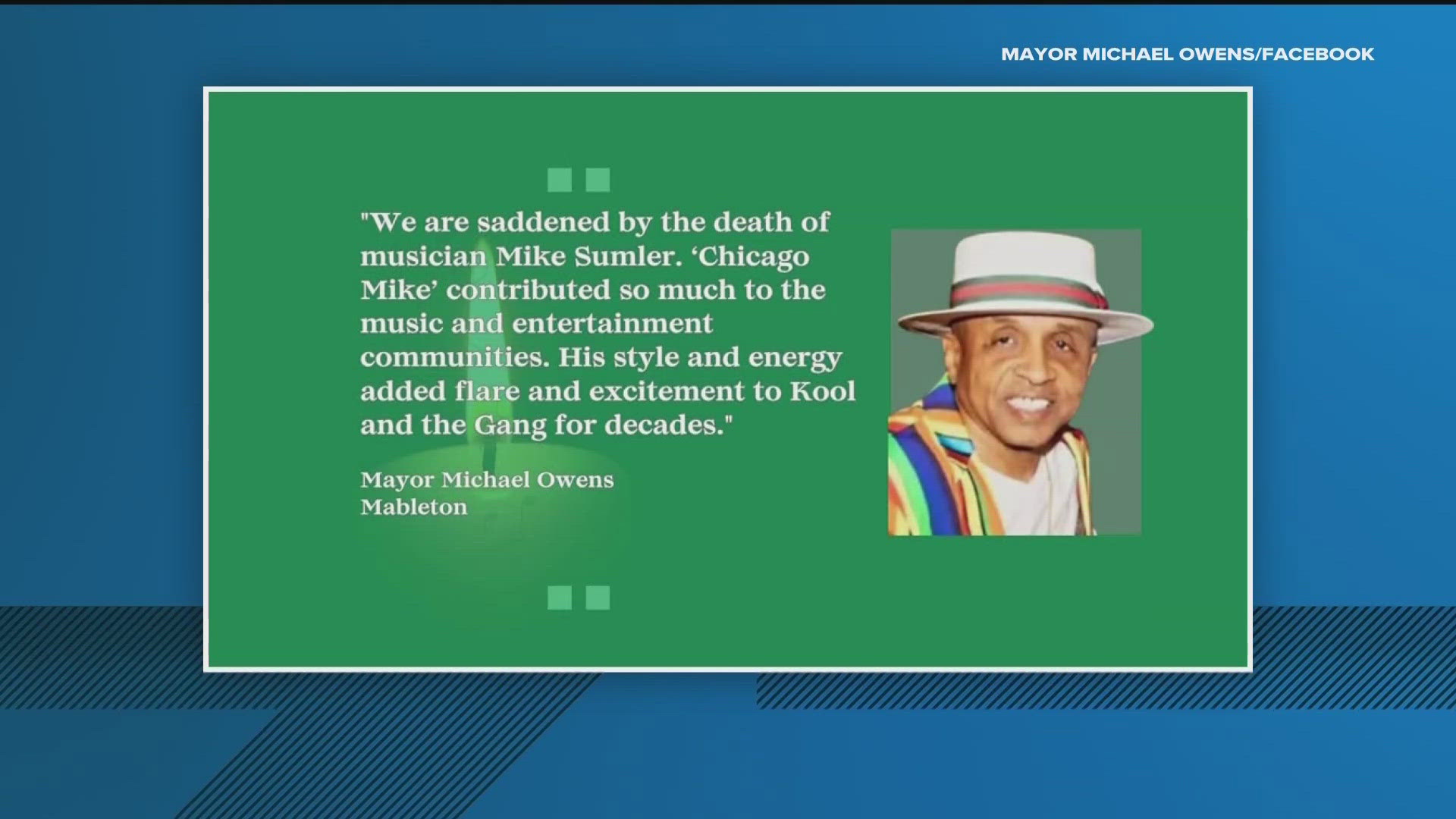 Sumler, a longtime member of the legendary group Kool & the Gang died in a car crash over the weekend in Cobb County. 