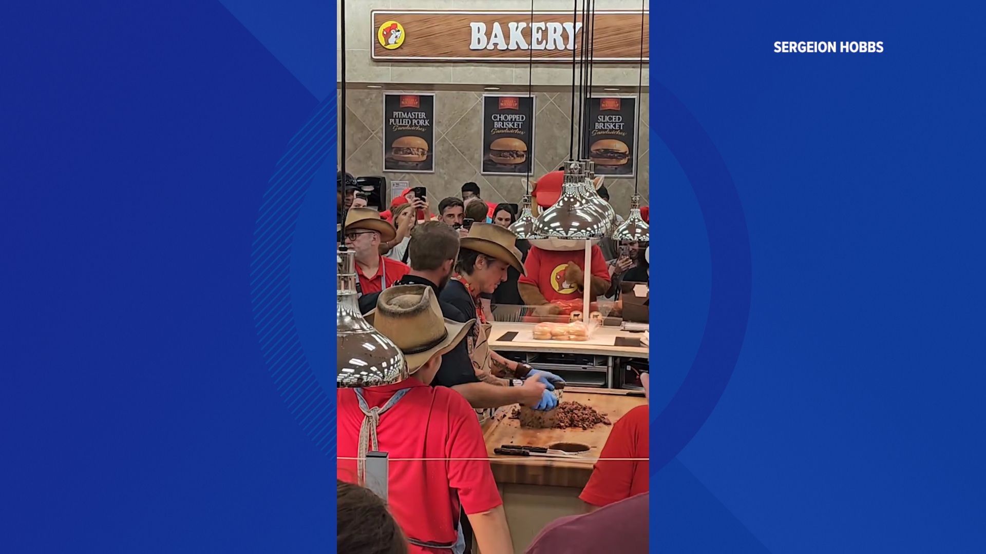 Sergeion Hobbs captured this look at singing star Keith Urban hocking Buc-ee's famous barbecue after his surprise concert in Athens. Also: drone footage of crowds.