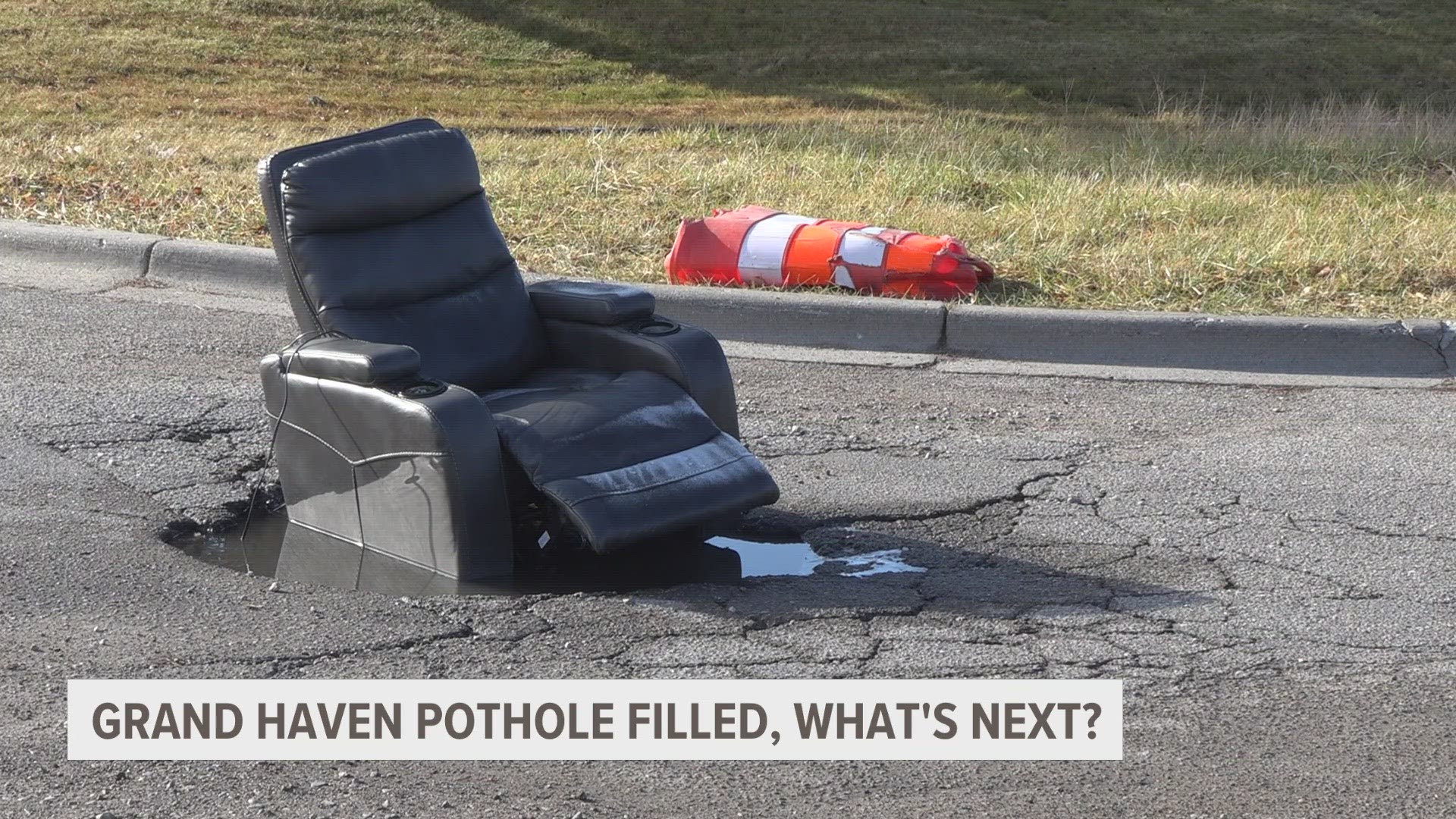 While the jokes were funny, many saw the pothole as a real danger. One man decided to take care of the pothole himself.