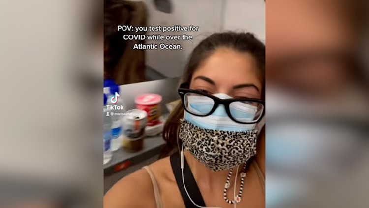 Woman spends four hours in airplane bathroom after getting COVID